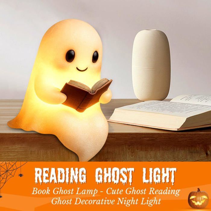 Lampe De Lecture Fantôme LED - Lampe D'Ambiance Halloween 15x12x12 Cm - Changement De Couleurs USB