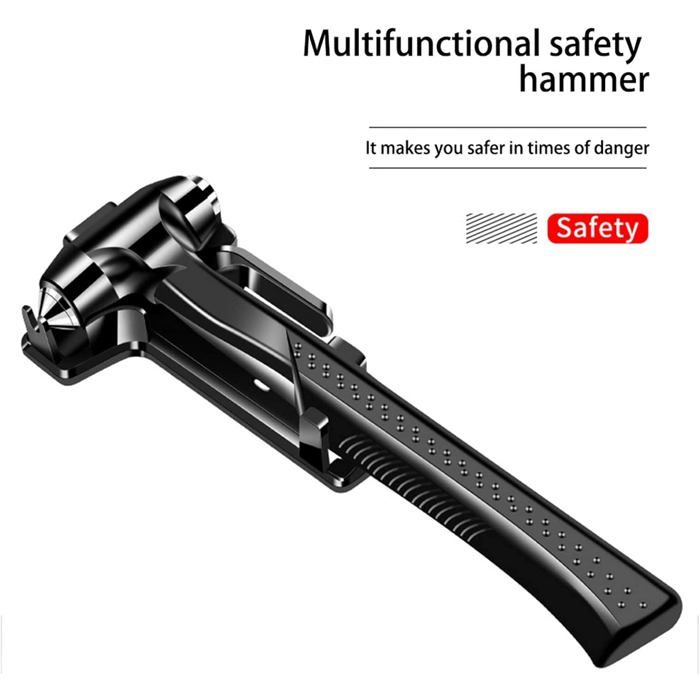 Marteau De Sécurité 2 En 1 Coupe-ceinture + Brise-vitre - 2 Pièces Avec Sifflets - Outil D'urgence Voiture