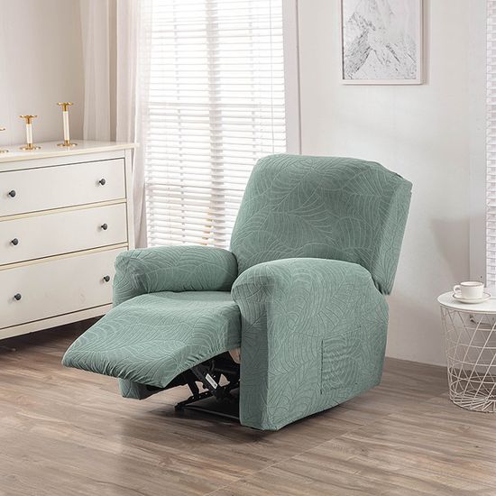 Housse De Fauteuil Inclinable 4 Pièces - Tissu Stretch Avec Poches Latérales | Protection Et Style (vert) - 2