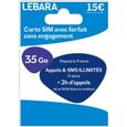 Lebara Carte Sim + appels et SMS illimités France + 2h vers 43 Destinations + 35 Go-0
