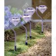 TD® Lot de 4 pièces de Lampes solaires de jardin LED- Forme diamant lumière blanche lampes - Décoration Extérieur - Balises-0
