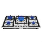 OUKANING Plaque Gaz de Cuisson avec 5 Brûleurs - Cuisinière à Gaz GPL & GN - Comptoirs en Acier Inoxydable - Cuisinière de Cuisson - 5 Feux