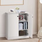 COSTWAY Commode Buffet Meuble de Rangement avec 2 Portes, 3 Étagères Réglables, Salon, Chambre, Cuisine, Blanc, 72 x 34 x 85,5 cm