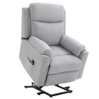 HOMCOM - Fauteuil releveur électrique - Tissu polyester au toucher lin - 83x89x102cm - Gris clair