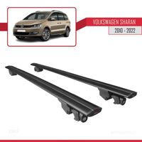 Compatible avec VW Sharan 2010-2022 HOOK Barres de Toit Railing Porte-Bagages de voiture Avec verrouillable Alu NOIR