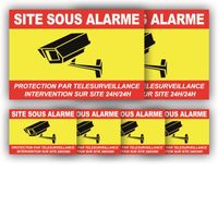 Stickers Autocollant Videosurveillance Alarme maison x6 : 150x100mm (x2) + 75x50mm (x4) - Anti UV - garantie 5 ans - CRJ