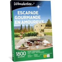 Wonderbox - Coffret cadeau en couple - Escapade gourmande en amoureux - 1800 séjours de charme : maison d’hôtes, manoir…