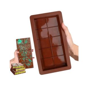 Lot 2 Moules Silicone Tablette Chocolat Dubaï - Profonds, Anti-adhésifs Pour Barres Gourmandes