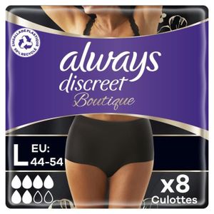 FUITES URINAIRES LOT DE 6 - ALWAYS - Discreet Culottes Noires Plus 
