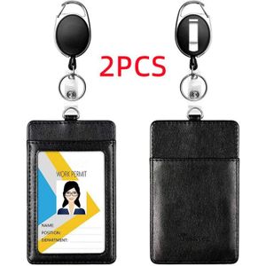 Lot De 2 Porte-badges Rétractables Transparents - Pour Cartes De Travail