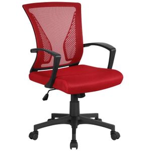 TORA Chaise de bureau rouge H 83 x Larg. 62 x P 64 cm