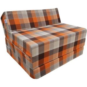 FUTON Matelas futon pliable en mousse NATALIA SPZOO - Orange - 70x200cm - Ferme