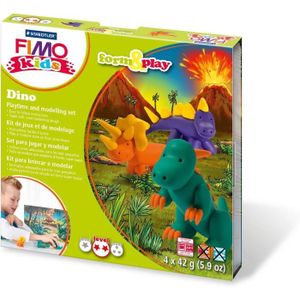 PATE POLYMÈRE Accessoire De Jeu - Fimo Kids Form&Play Set Dinosaure 4 Pains Pâte À Modeler 42 G Assortis +
