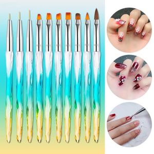 BROSSE A ONGLES Pinceau Nail Art Ongles, 10 Pcs Pinceaux À Ongles 