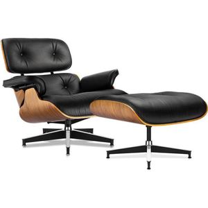 FAUTEUIL Fauteuil Relax de Lecture Luxe Cuir Mid-Century Fa