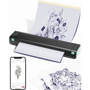 Imprimantes portables sans fil pour voyage, imprimante thermique de pochoir  de tatouage pour bureau, maison, entreprise, imprimante compacte Bluetooth