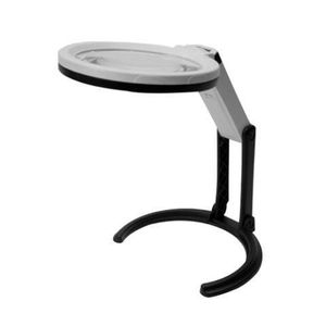 Loupe à Poser Avec éclairage LED - Grossissement X5 - Lentille 7 Cm - Piles Fournies - Housse Incluse - Idéale Lecture Et Travaux Précis
