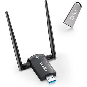 CLE WIFI - 3G Cle WiFi USB, Clé WiFi Puissante AC1300 à Gain élevé Double antennes 5dBi 802.11ac, Adaptateur USB Double Bande 2,4 GHz-5 GHz, A127
