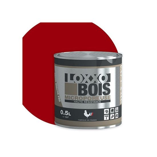 LOXXO Peinture Bois Rouge Basque 2,5L - Glycéro Microporieuse à Bon Rendement