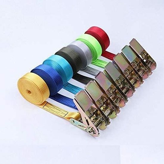 Sangle De Tension à Cliquet 25 Mm X 10 M - Capacité 800 Kg - Pour Moto, Équipement, Déménagement - Gris - 1 Pièce - 11