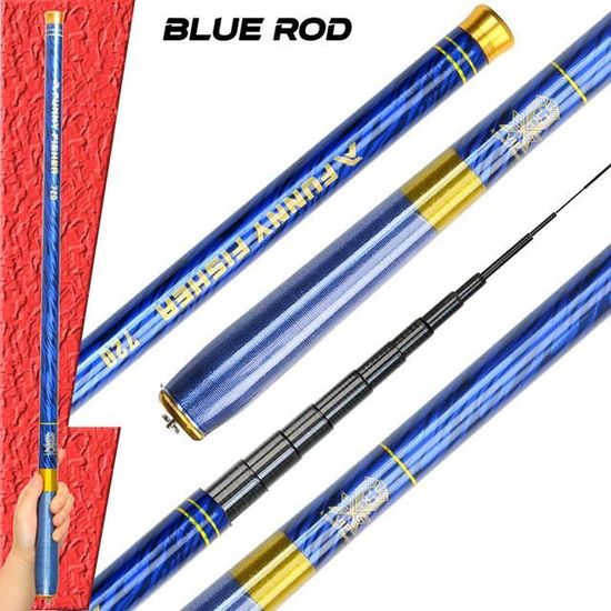 Canne à Pêche Télescopique – 3,6 M à 13 M – Fibre De Carbone Super Dure – Pour Gros Poissons (esturgeon, Carpe…)