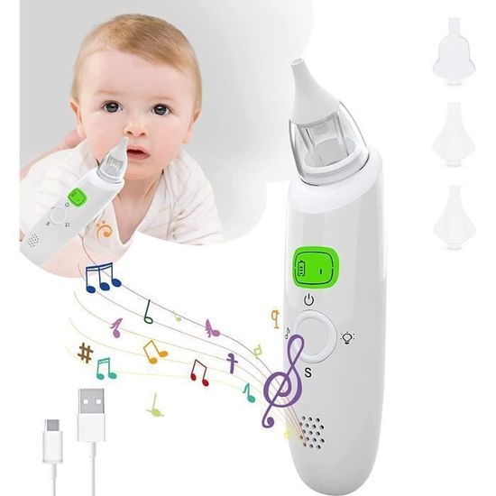 Mouche Bébé Électrique Rechargeable - Aspirateur Nasal 9 Niveaux Avec 3 Buses En Silicone Pour Nouveau-Né Et Bébé