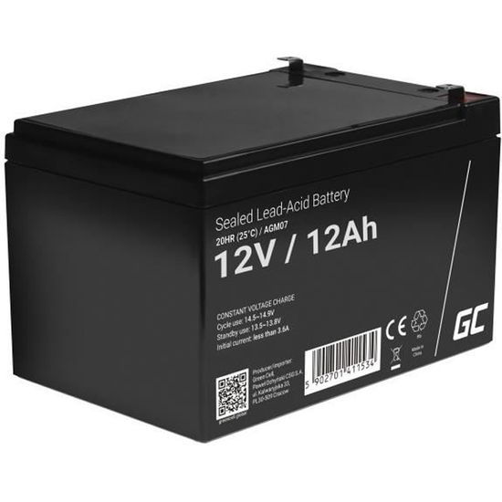 GreenCell® Rechargeable Batterie AGM 12V 12Ah accumulateur au Gel