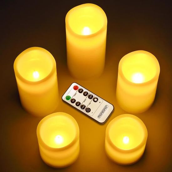 4 pièces Religieux Télécommande BOUGIES LED Avec Flamme Vacillante, faux  L'église Noire Longue Pilier Bougies Pour Titulaire Événement - AliExpress