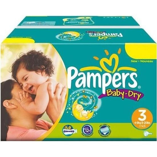 450 Couches Pampers Baby Dry taille 3