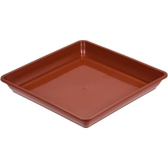 2 Plateaux Soucoupes Jardinière Résine Gris Foncé - Support Pots De Fleurs Rectangle