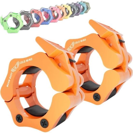 WBCM Clips Barre Olympique Renforcés - Stop Disque 50mm, Colliers De Serrage Pour Haltérophilie Et Musculation