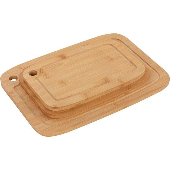 Mafagwre Lot 3 Planches à Découper Bambou – Antibactériennes, Tailles 28x18, 24x18, 22x18 Cm, Idéales Viande, Légumes, Fromage