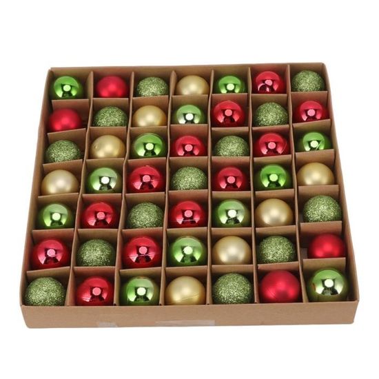 Lot De 24 Boules De Noël Incassables - 3 Cm - Rouge Brillant, Mat Et Pailleté - Décoration Sapin