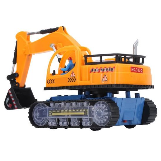 Jouet Excavatrice à Pousser HOMCOM - Tractopelle Marcheur Pour Enfant 1-2 Ans - Véhicule Construction