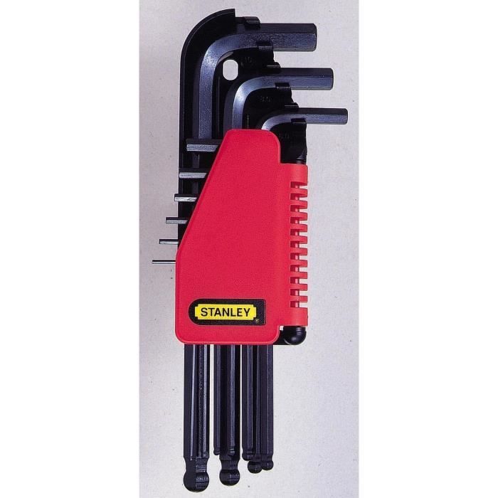 STANLEY Jeu 9 clés male tête sphérique