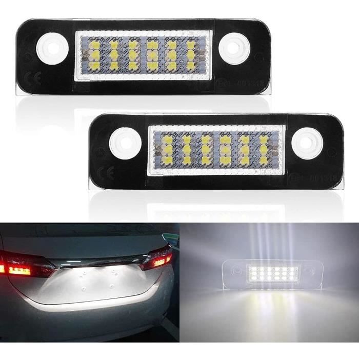 Ampoules LED Éclairage Plaque Immatriculation Auto - Super Brillantes CanBus 6000K, 3W 18 SMD, Lot De 2 Pour Peugeot 206 207 306 307 308 Etc.