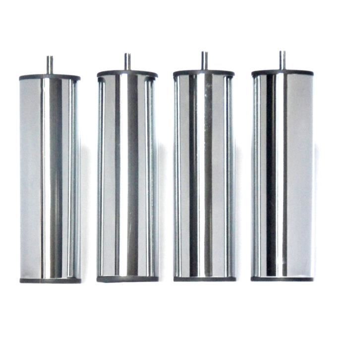 PIEDS DE LIT ACIER CHROME HAUTEUR 200 mm (4 PIÈCES)