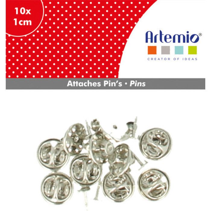 Attache Pin's 1cm 10 pièces - Artémio Argenté