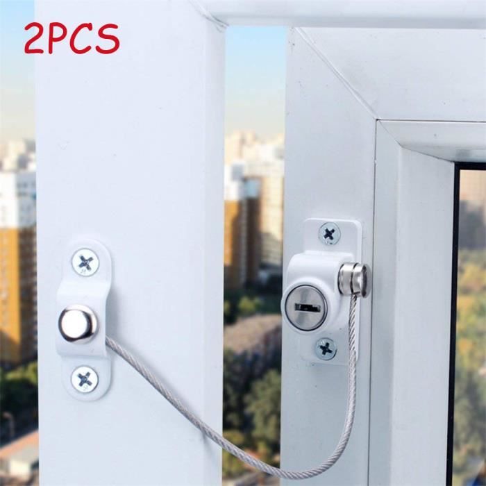 2pcs fenêtre porte restricteur sécurité verrouillage UPVC enfant bébé câble de sécurité Outils ménagers PIECE DETACHEE OUTIL A MAIN