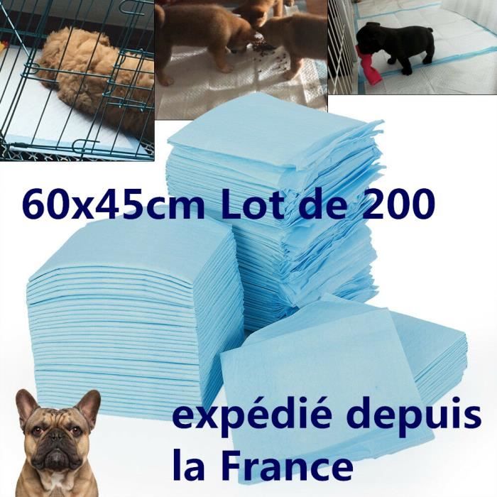 LUMIEREHOLIC Lot de 200 Tapis éducateurs pour Apprentissage de la propreté pour Chien stop pipi Alese jetable 60x45cm