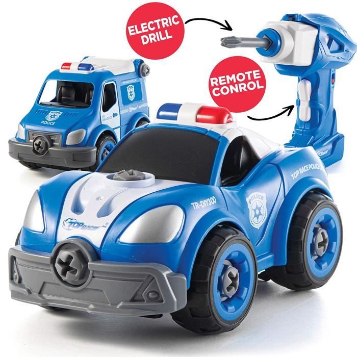 Construisez vous-même des ensembles de télécommande de voiture de police, de camion de pompier ou de véhicule de construction