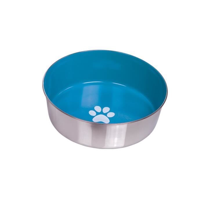 Nobby Heavy Paw Gamelle Antidérapant en Acier Inoxydable pour Chien Bleu Clair-Argent 23,5 cm