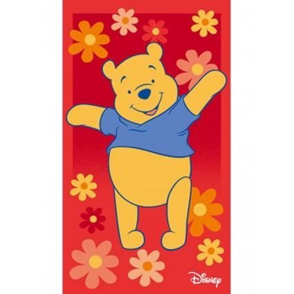 WINNIE L'OURSON HAPPY rouge 50x80, par Winnie, Tapis pour enfant