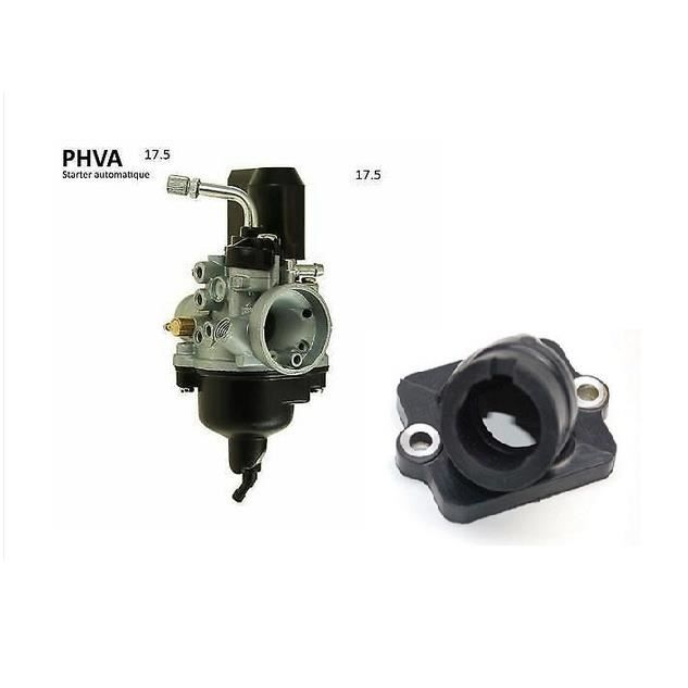 Carburateur 17.5 starter Auto + Pipe D'admission Pour Scooter Vespa Zip 50cc