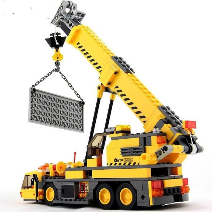 Blocs de construction de modèle de grue 3D assemblant des jouets de bloc de construction de bricolage