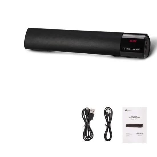 Barre de Son Haut-Parleur,Enceinte Bluetooth,Support Carte de TF, Radio FM, AUX-in pour Téléphones PC Portable TV Tablette