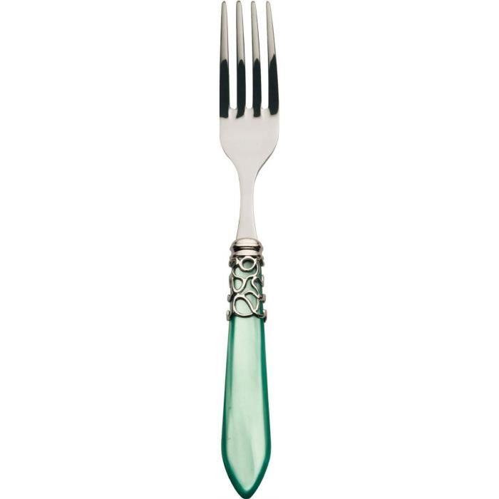 Casa Bugatti Melodia 6 Fourchettes de Table Manche Vert d'eau avec Virole chromée