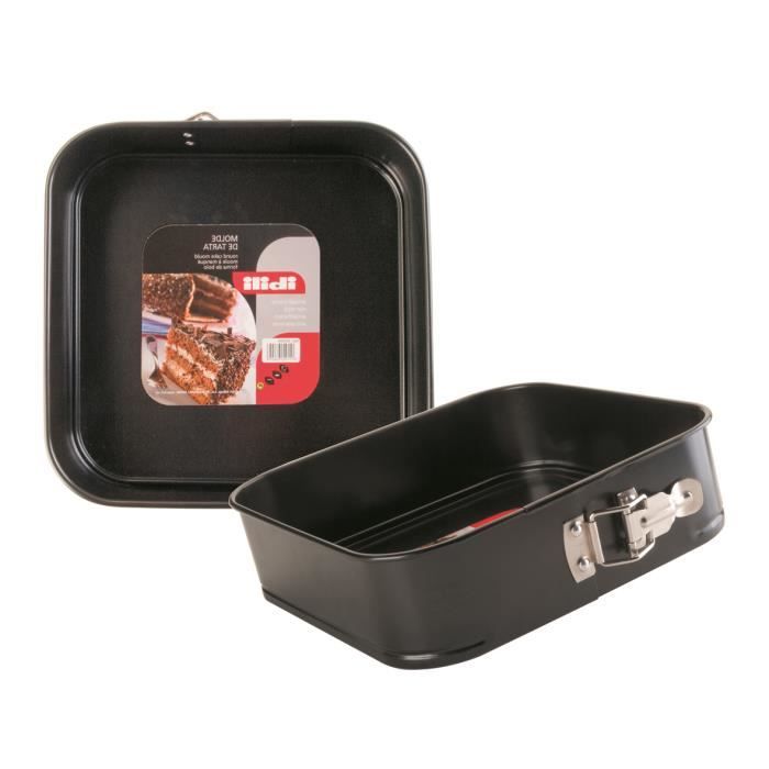 MOULE FORME CARRE DEMONTABLE - ACIER ANTI-ADHERENT - DIMENSIONS 24 CM X 24 CM - HAUTEUR 7 CM - PASSE AU LAVE-VAISSELLE.