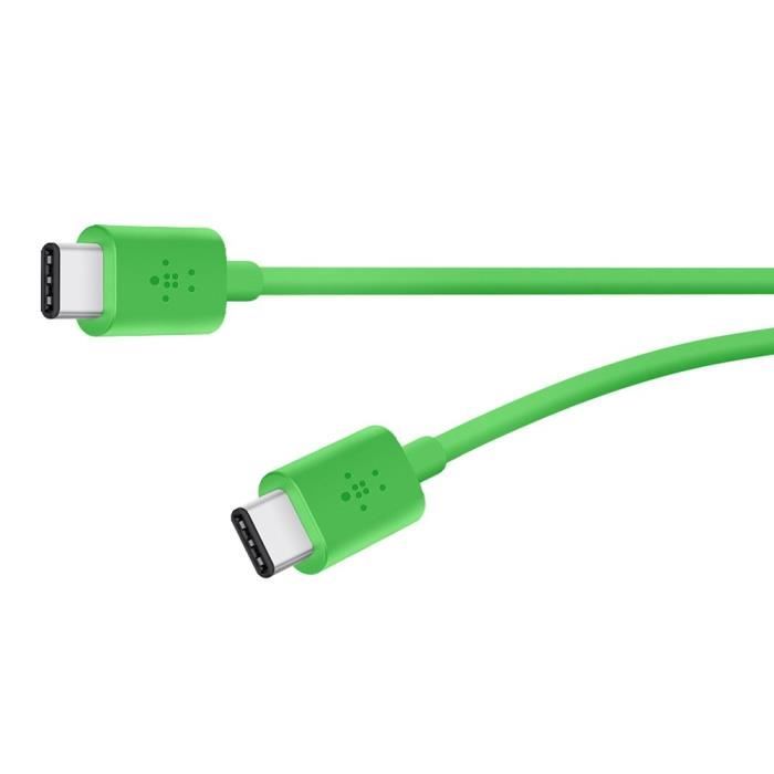 BELKIN Câble de charge avec connecteur USB C 2.0 / 3.A / 60W / 1,8M - Vert