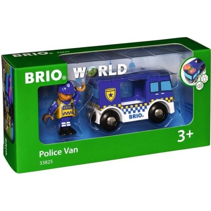 Brio World Camion de Police Son et Lumière - Accessoire son & lumière Circuit de train en bois - Ravensburger - Dès 3 ans - 33825